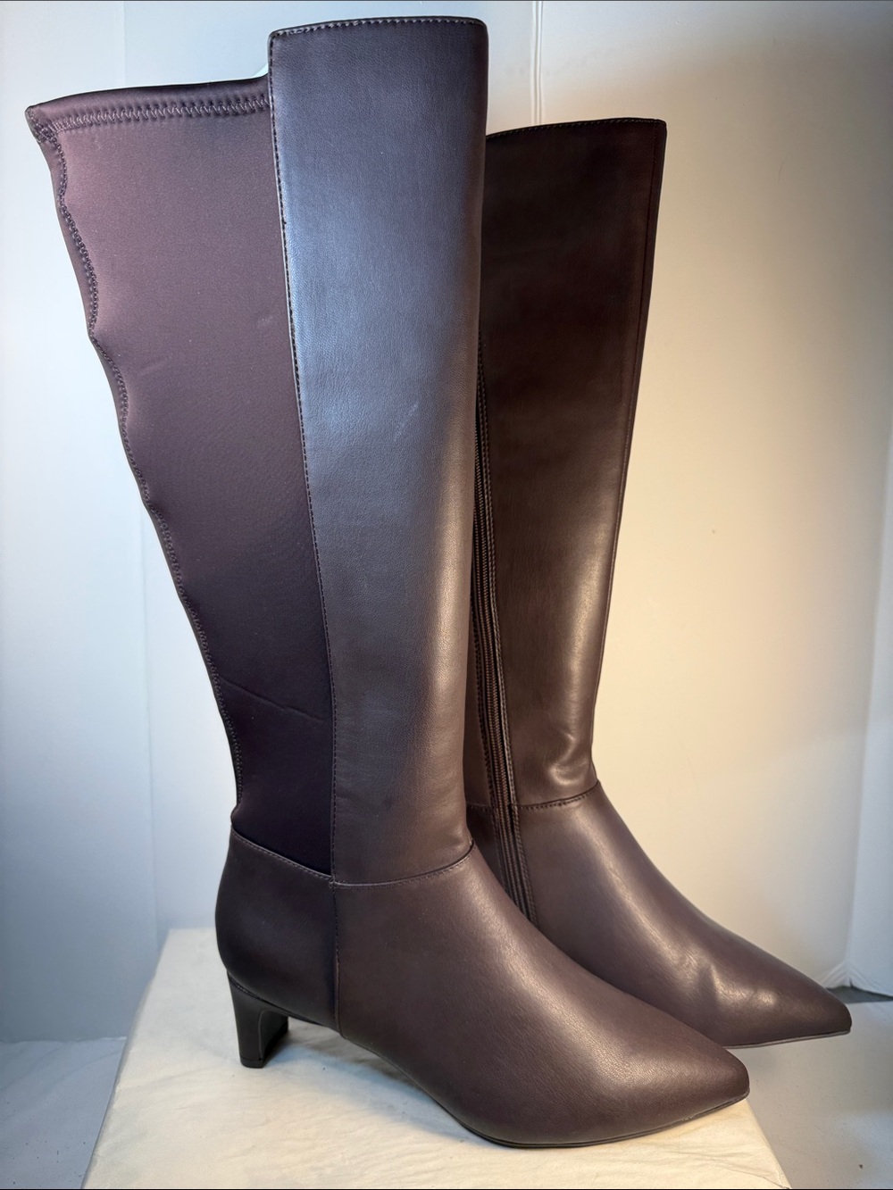 Kenneth Cole Reaction Women's Over-the-Knee Pointed Toe Boots in Dark Brown